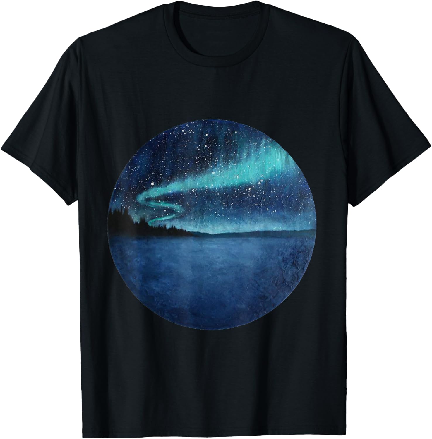 Northern Lights Aurora Borealis T-Shirt - T-Shirt | Black