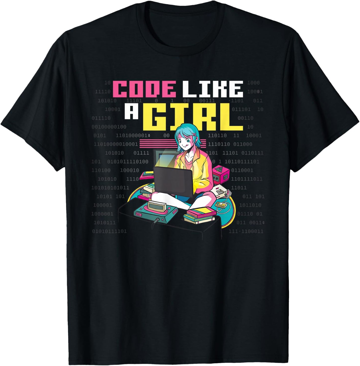 Code Like A Girl T-Shirt - T-Shirt | Black
