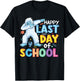 Happy Last Day of School Kid Teacher Dabbing yeti Graduation T-Shirt - T-Shirt | Black