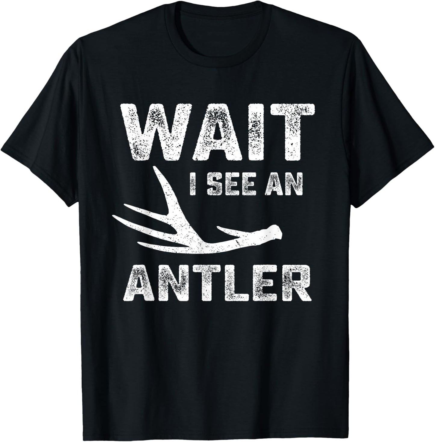 Elk & deer shed antler Hunters graphic- hunting outdoor T-Shirt - T-Shirt | Black