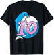 10 Year Dolphin Birthday for 10th Birthday Dolphin Girl T-Shirt - T-Shirt | Black