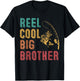 Reel Cool Big Brother Funny Matching Family Fishing Vacation T-Shirt - T-Shirt | Black