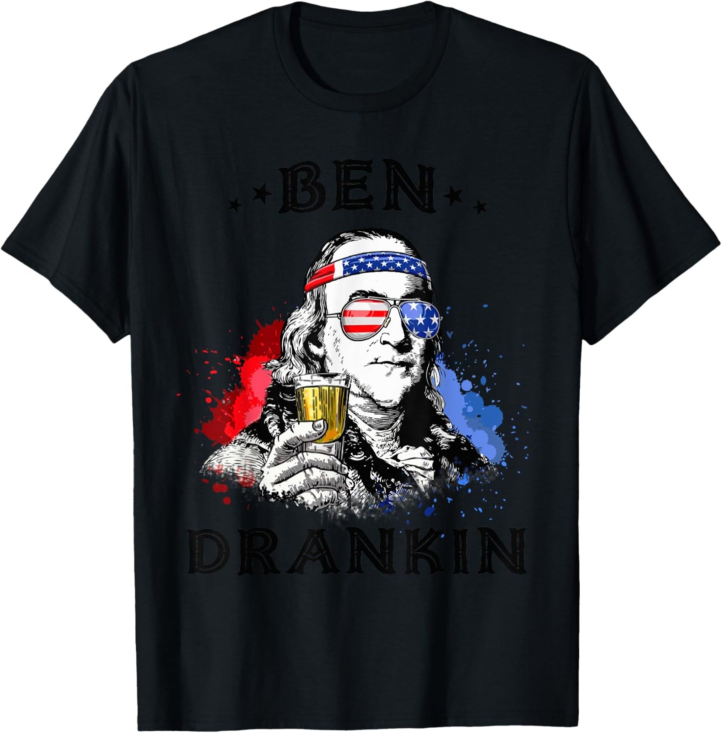 ben drankin 4th of july USA flag Women gift T-Shirt - T-Shirt | Black