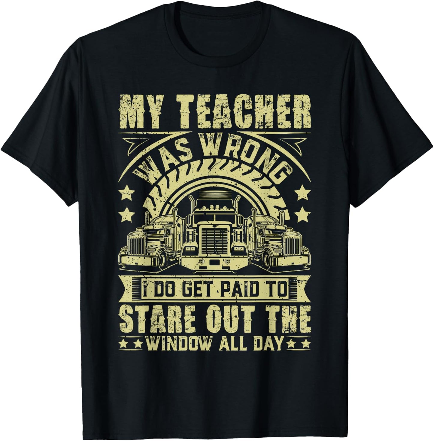 Funny Trucker Shirt Women Semi Truck Driver T-Shirt - T-Shirt | Black