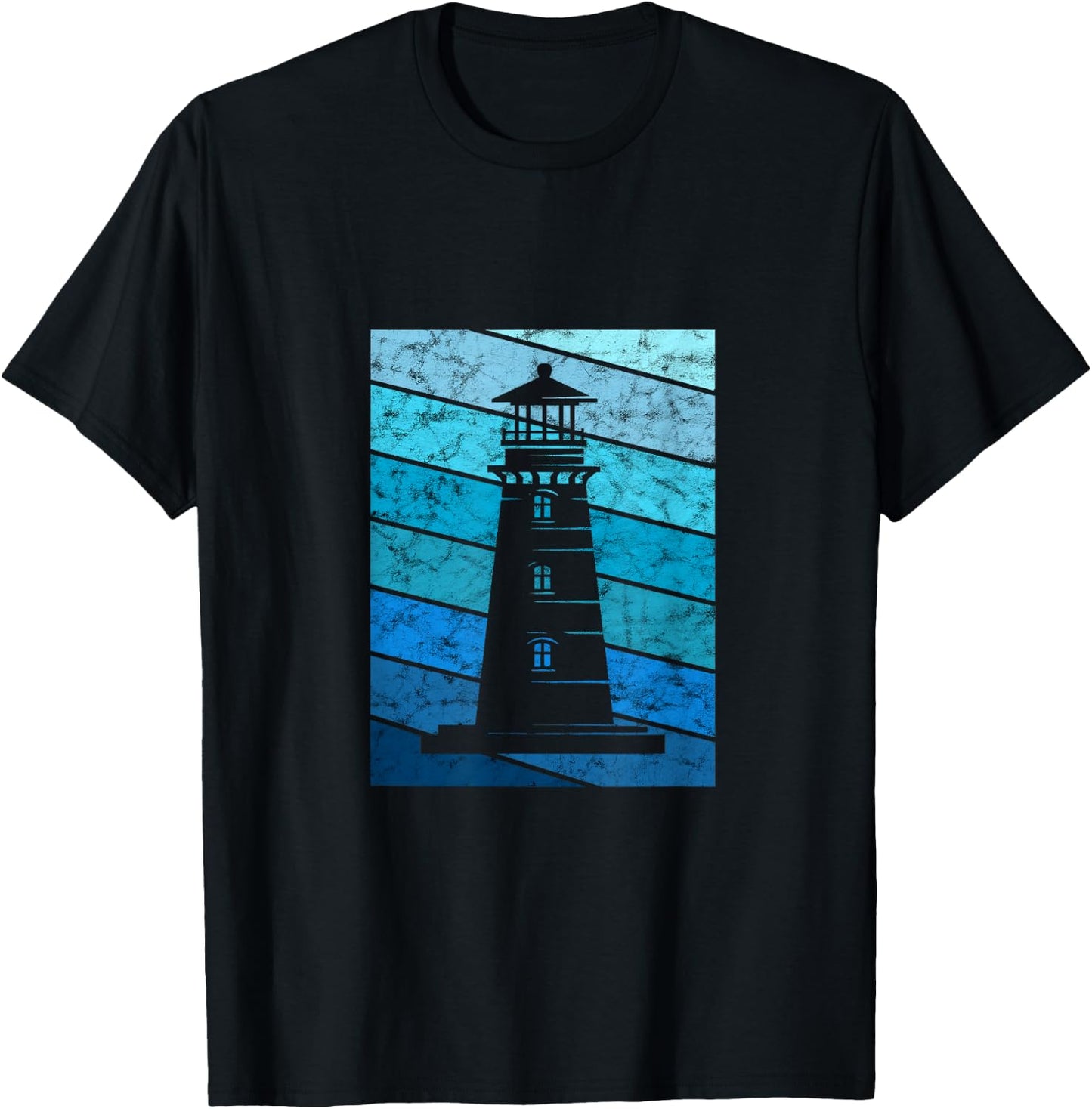 Lighthouse Retro Vintage Seaside Life Sailing Beach Lover T-Shirt - T-Shirt | Black