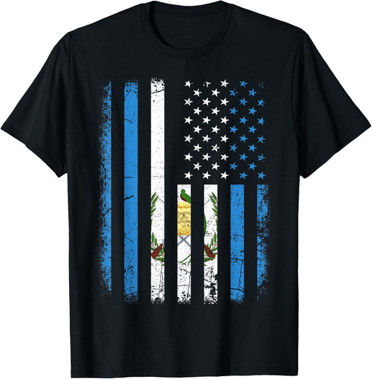 Guatemalan American Flag Guatemalan Roots Guatemala America T-Shirt - T-Shirt | Black