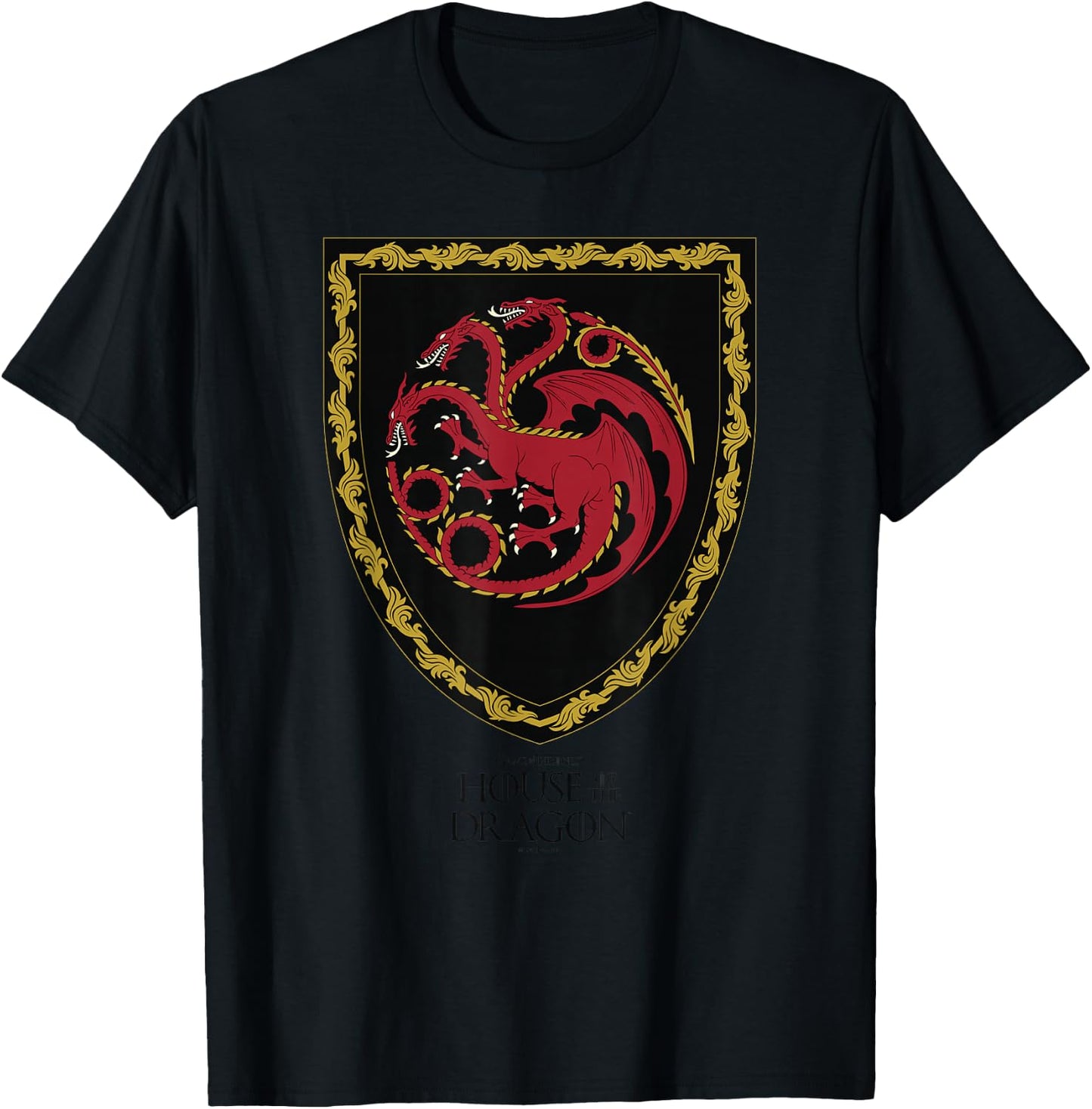 House of the Dragon House Targaryen Shield T-Shirt - T-Shirt | Black