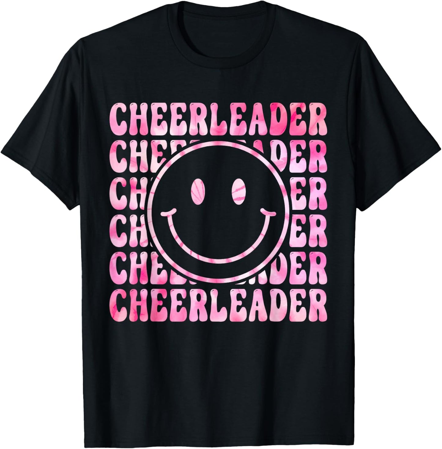 Cute Tie Dye Cheerleading for Cheerleader Squad BFF Cheer T-Shirt - T-Shirt | Black