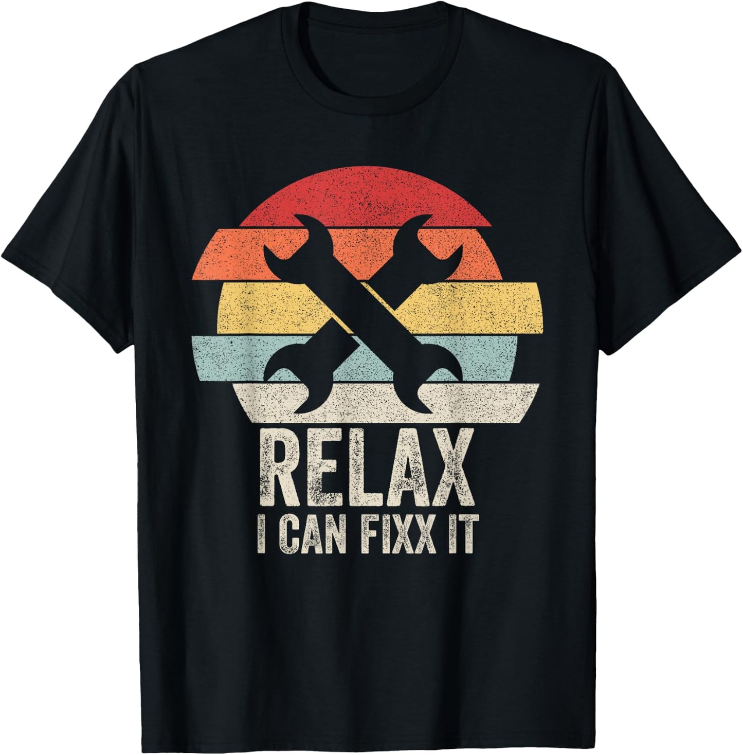 Vintage Retro Relax I Can Fix It Shirt Funny Mechanic T-Shirt - T-Shirt | Black