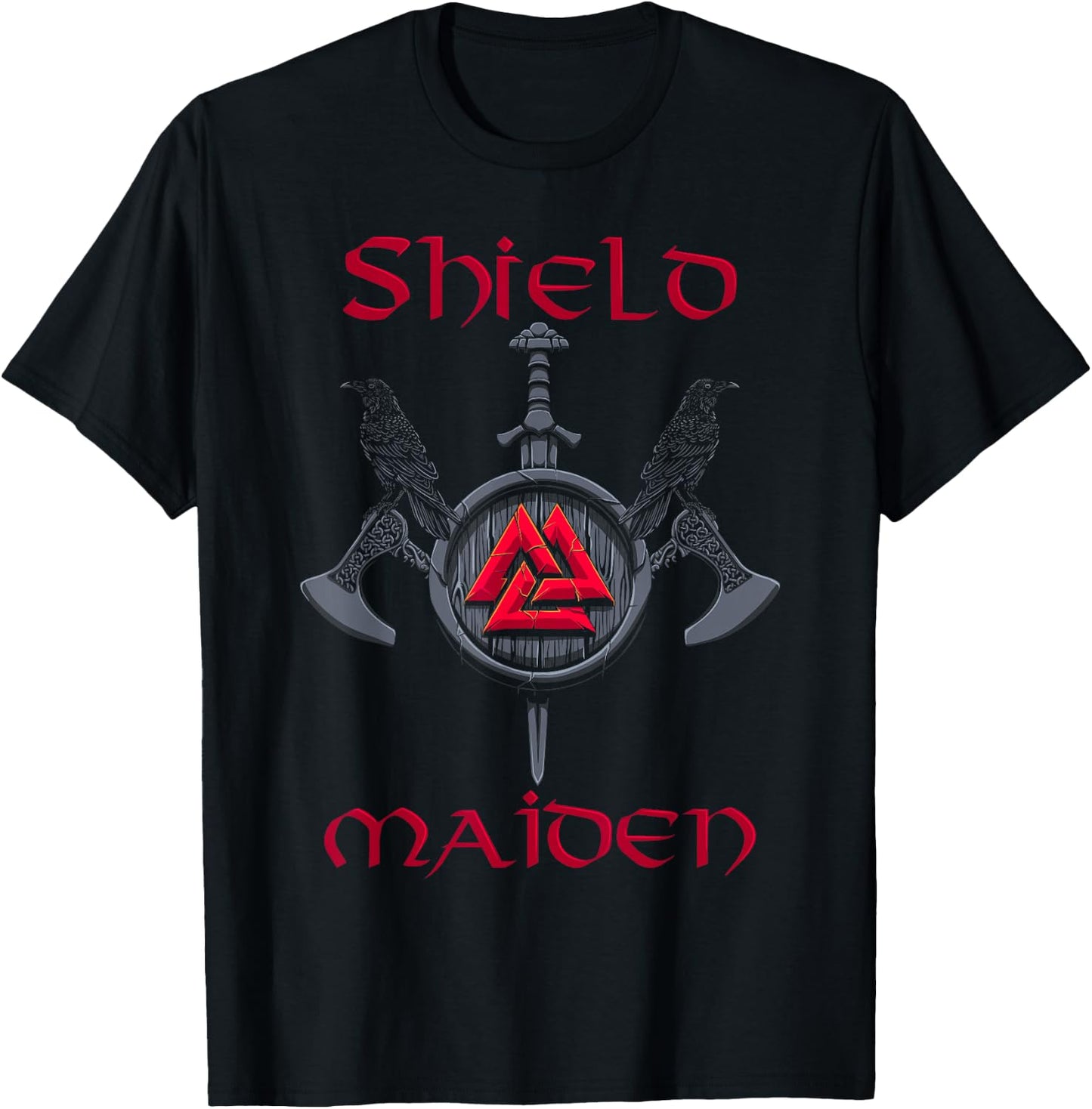 Shield Maiden - Female Viking Warrior - Strong Woman T-Shirt - T-Shirt | Black