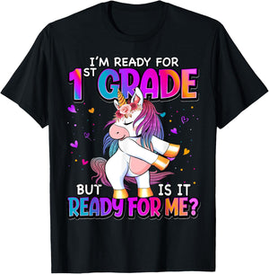 I'm Ready For 1st Grade Shirt Back To School 1st Grade Girls T-Shirt - T-Shirt | Black