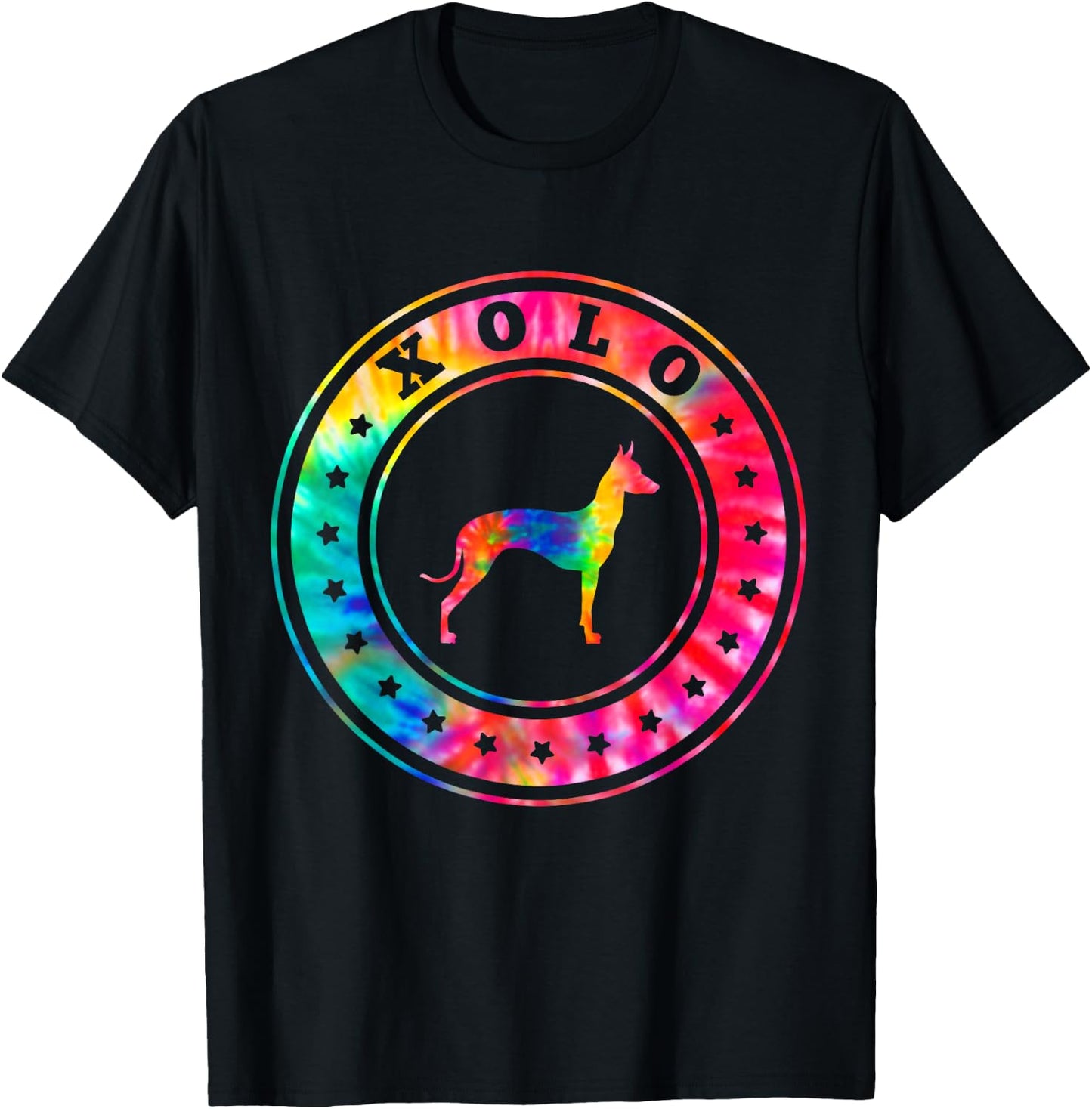 Tie Dye Xoloitzcuintli Xolo Dog Mom Dad Pet Lover Men Women Kids T-Shirt - T-Shirt | Black