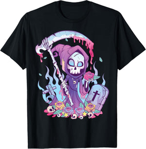 Pastel Goth Creepy Death Grim Reaper Kawaii Occult Menhera Small T-Shirt - T-Shirt | Black