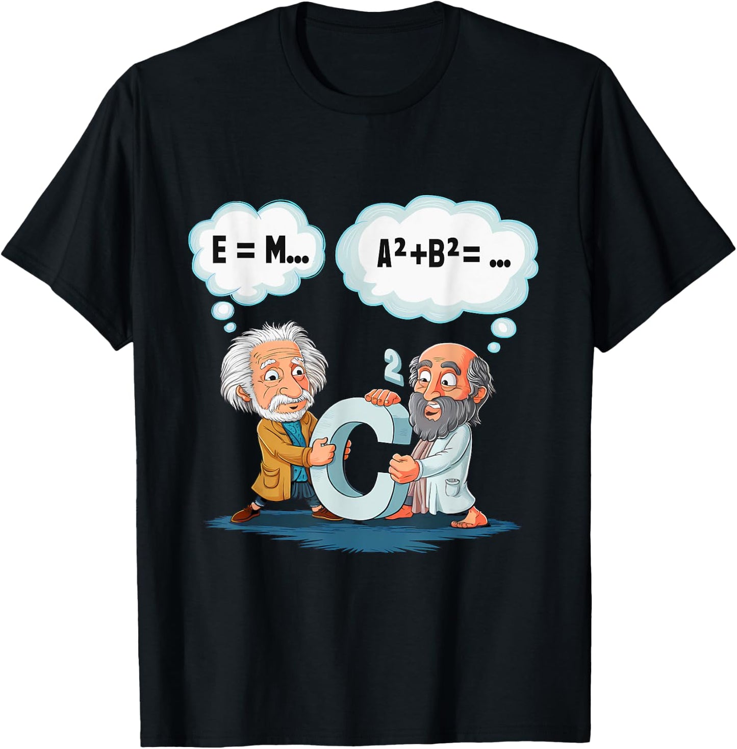 Funny Math E = MC² a² + b² = c² Groovy Science T-Shirt - T-Shirt | Black