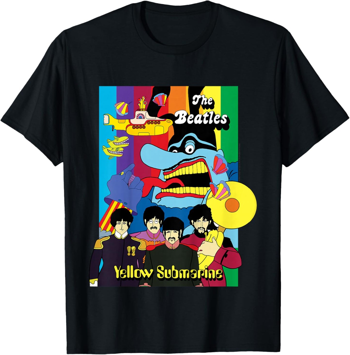The Beatles - Yellow Submarine Collage Poster T-Shirt - T-Shirt | Black