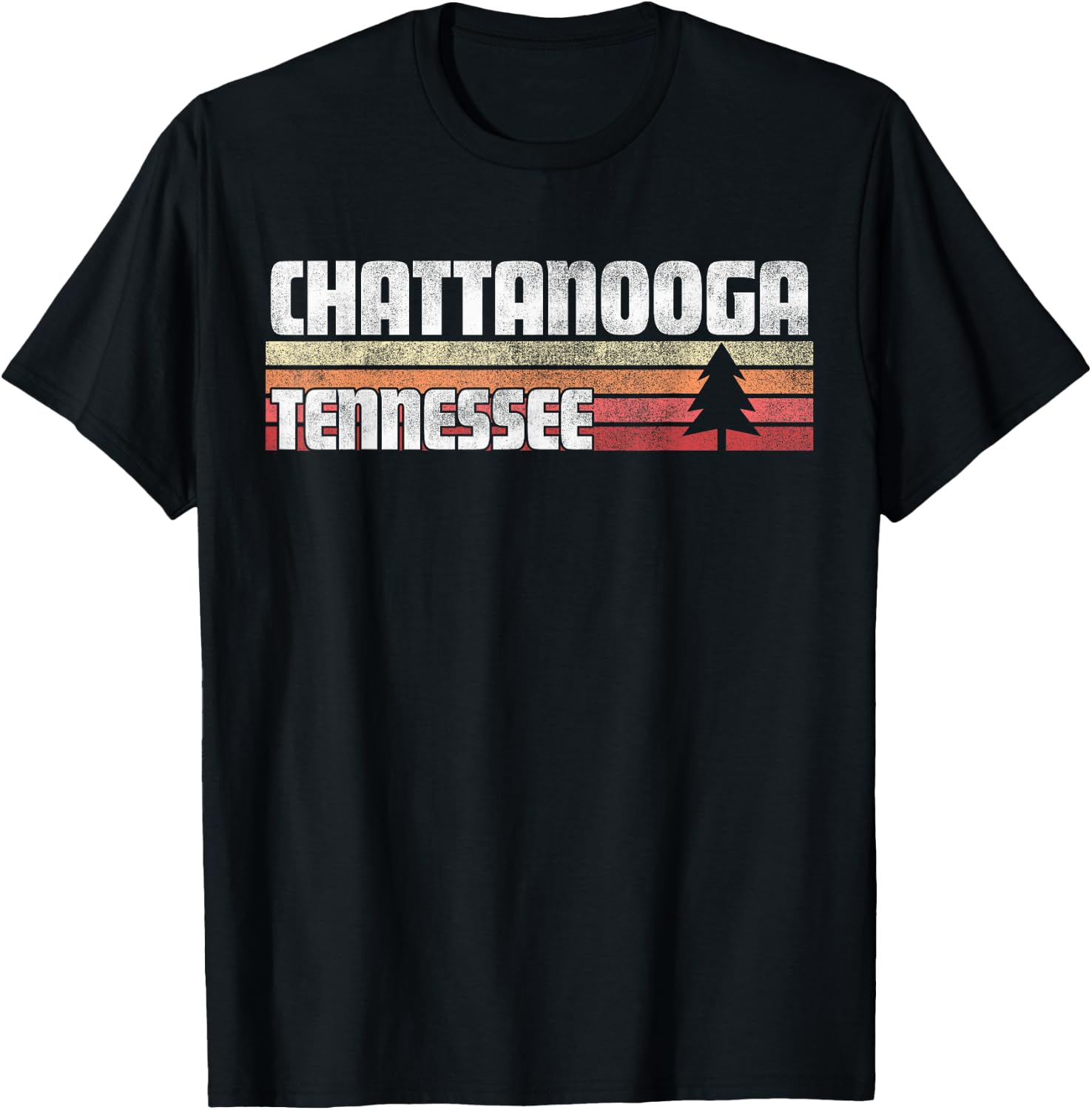 Chattanooga Tennessee TN Gift Retro Vintage 70s 80s 90s T-Shirt - T-Shirt | Black