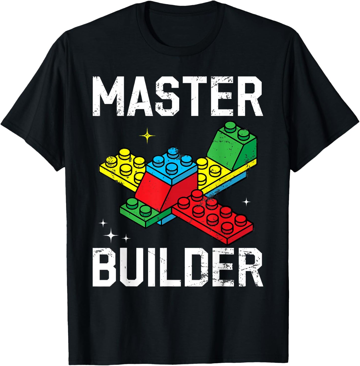 Master Builder Kids Building Blocks Brick Toy for Boys & Men T-Shirt - T-Shirt | Black