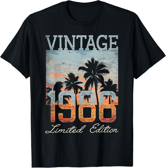 Vintage 1986 Limited Edition 39th Birthday 39 Year Old Gifts T-Shirt - T-Shirt | Black