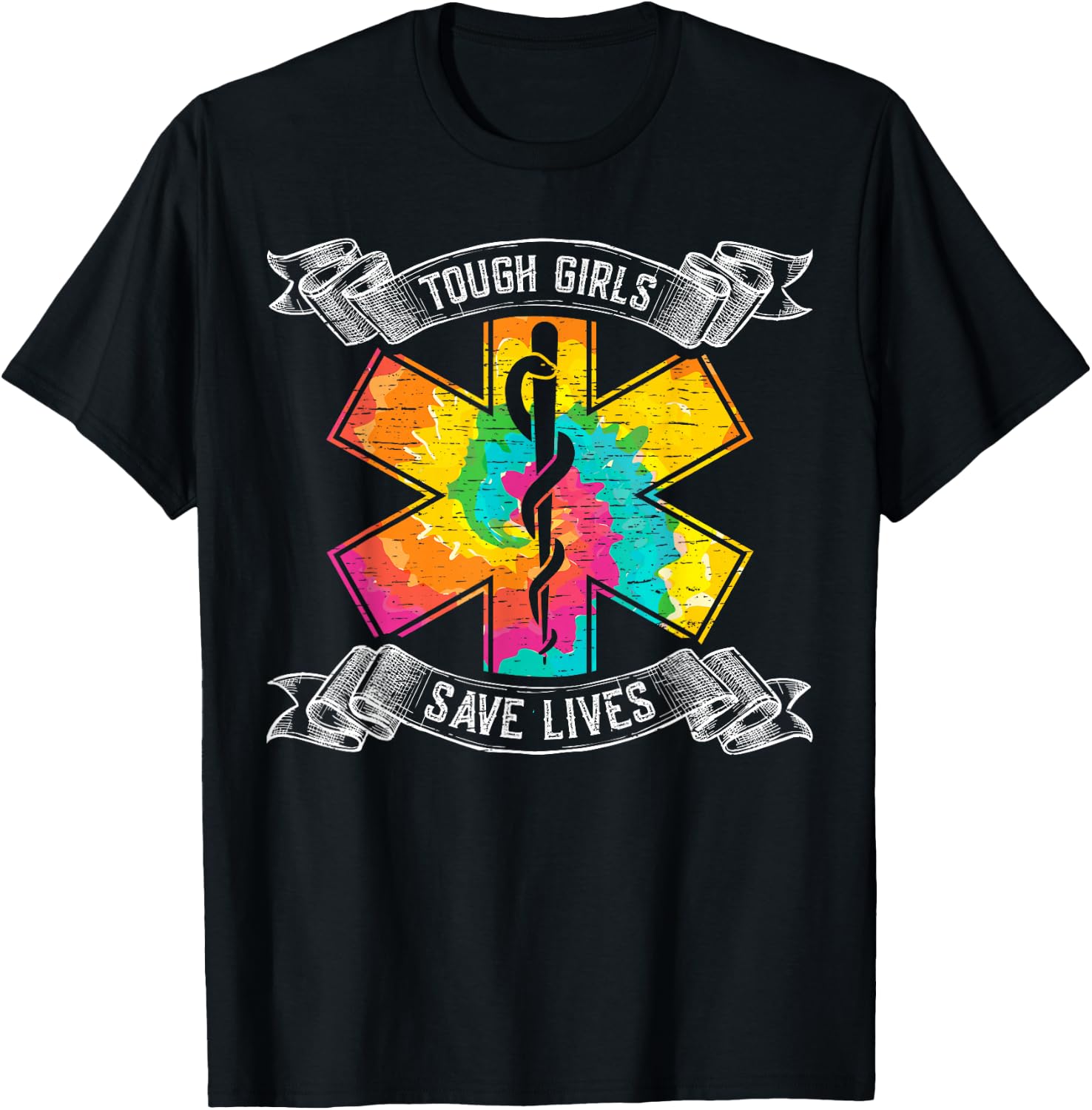 Tough Girls Save Lifes - EMT Paramedics T-Shirt - T-Shirt | Black