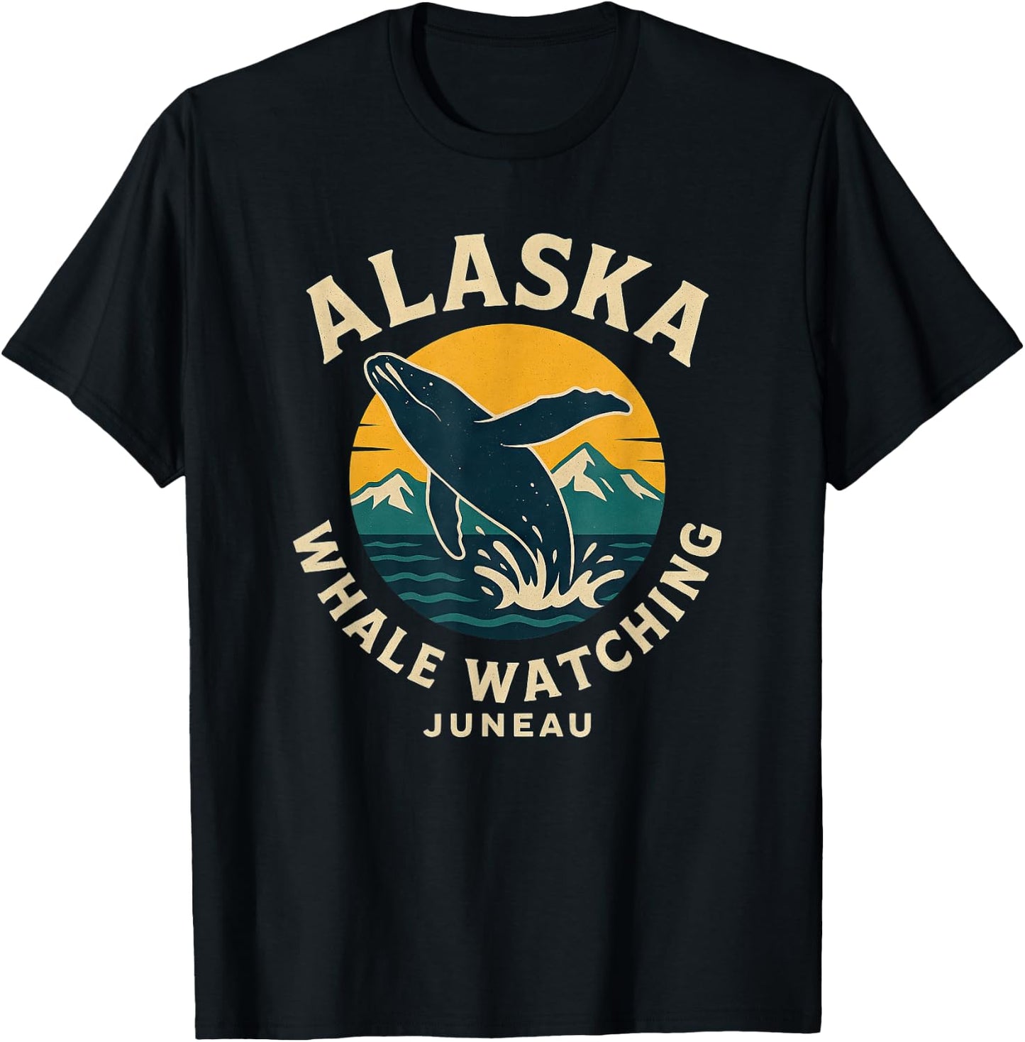 Alaska Whale Watching Juneau T-Shirt - T-Shirt | Black