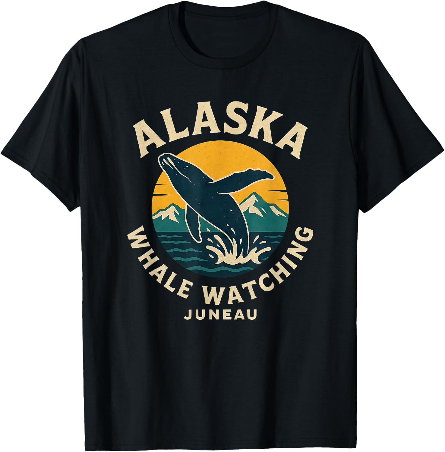 Alaska Whale Watching Juneau T-Shirt - T-Shirt | Black