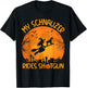Funny My Schnauzer Rides Shotgun Witch Halloween T-Shirt - T-Shirt | Black