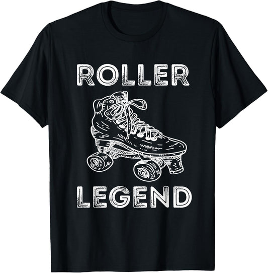 Roller Legend Retro Vintage Roller Skating Roller Skate Driving T-Shirt - T-Shirt | Black