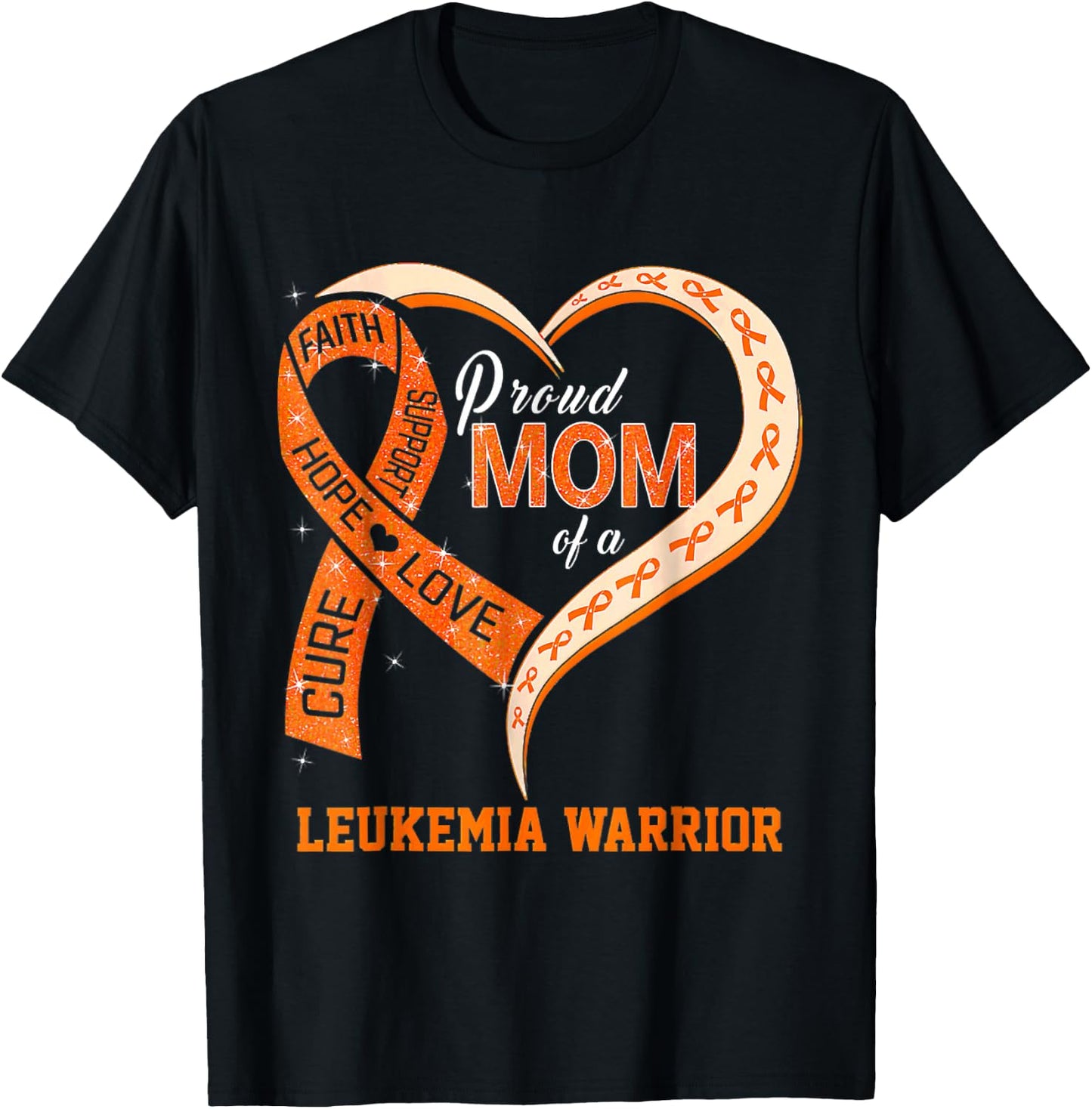 Leukemia Awareness Proud Mom Of A Leukemia Warrior T-Shirt - T-Shirt | Black