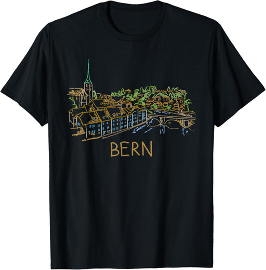 Bern Switzerland Art Gift Men Women T-Shirt - T-Shirt | Black