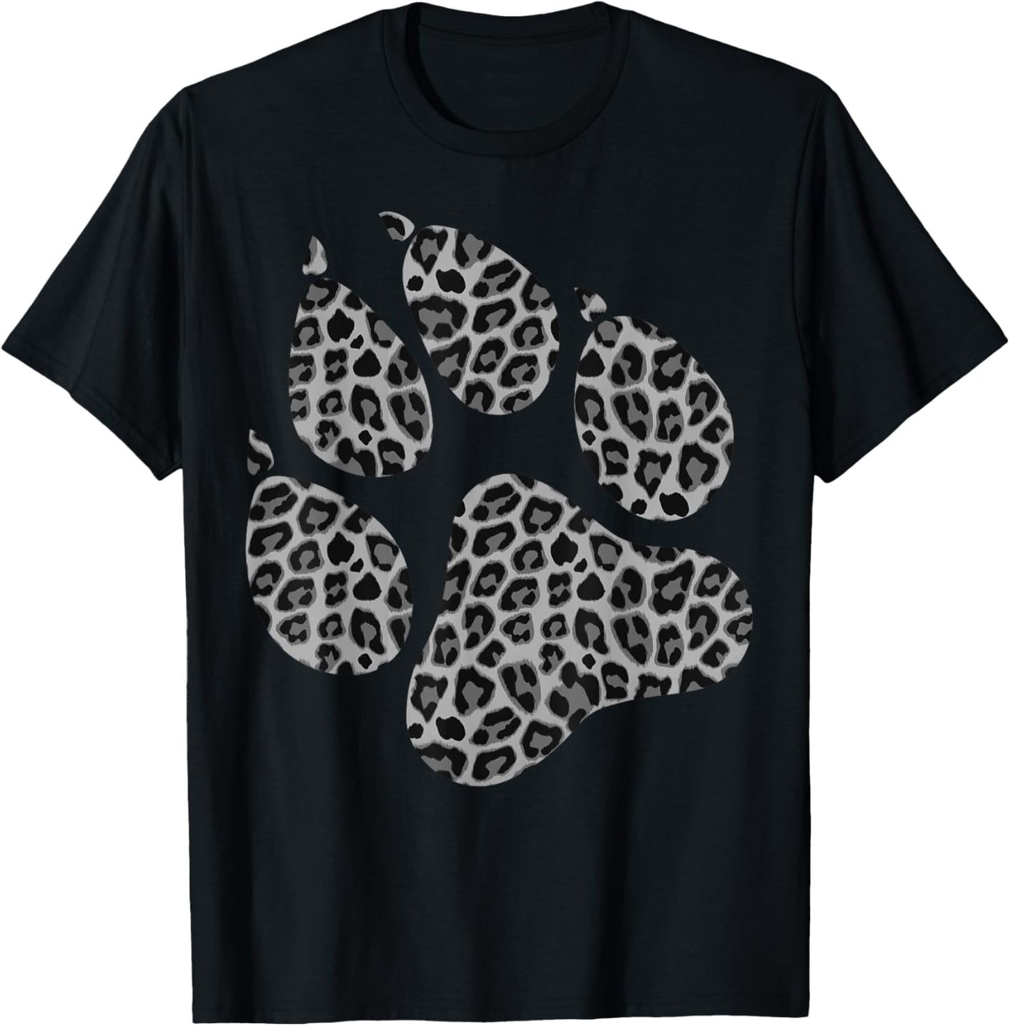 Funny Leopard Print Paw | Cool Cheetah Skin Boys Girls Gift T-Shirt - T-Shirt | Black