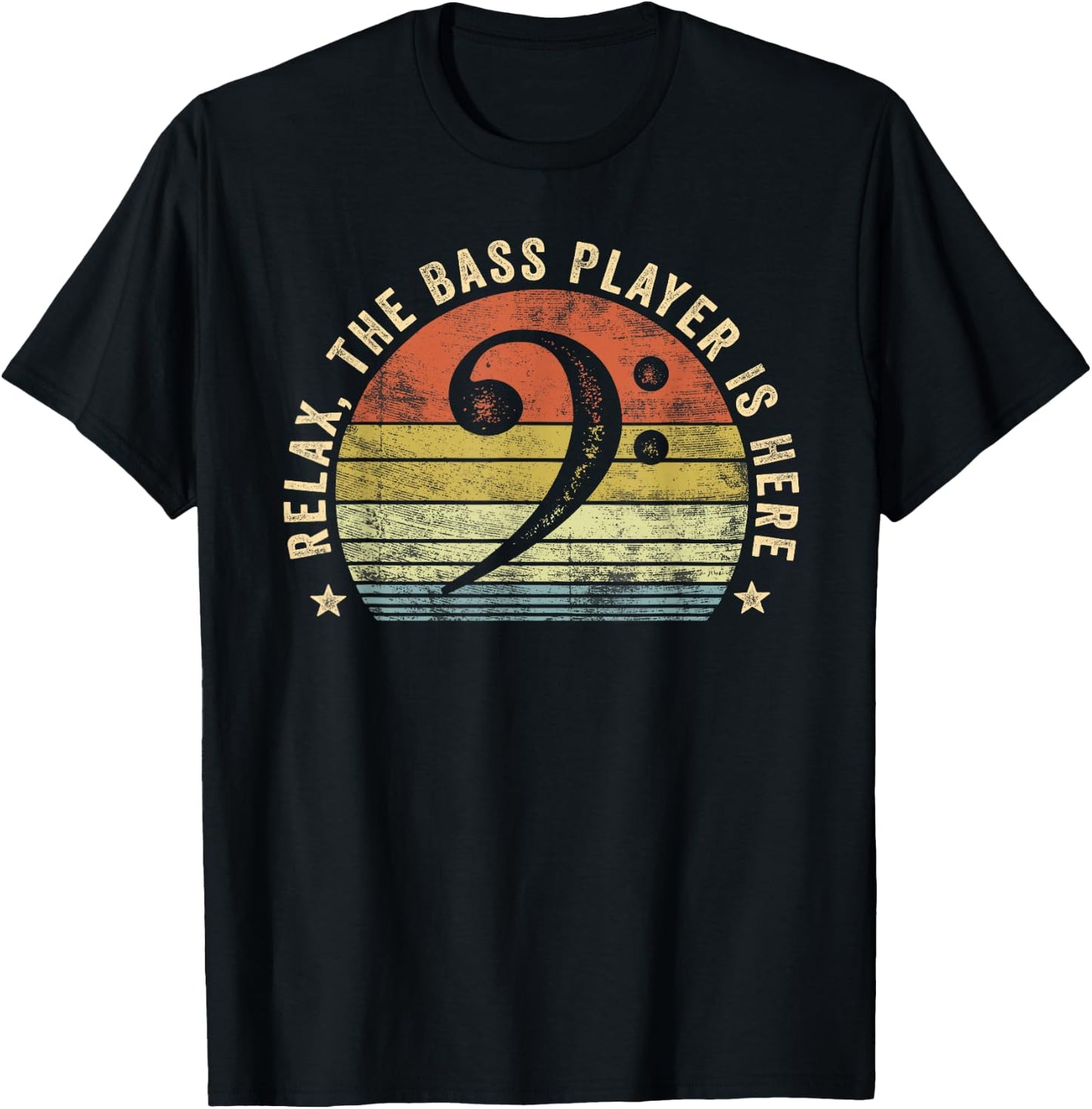 Relax The Bass Player is Here Bassist Gifts Music Guitar Small T-Shirt - T-Shirt | Black