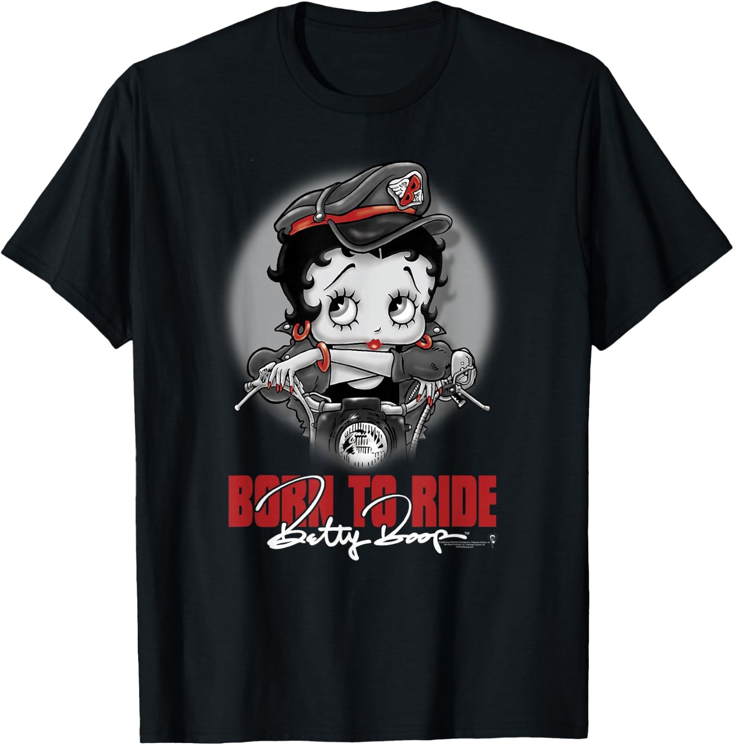 Betty Boop Born to Ride T-Shirt - T-Shirt | Black