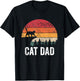 Best Cat Dad Retro Cat Lover Father T-Shirt - T-Shirt | Black