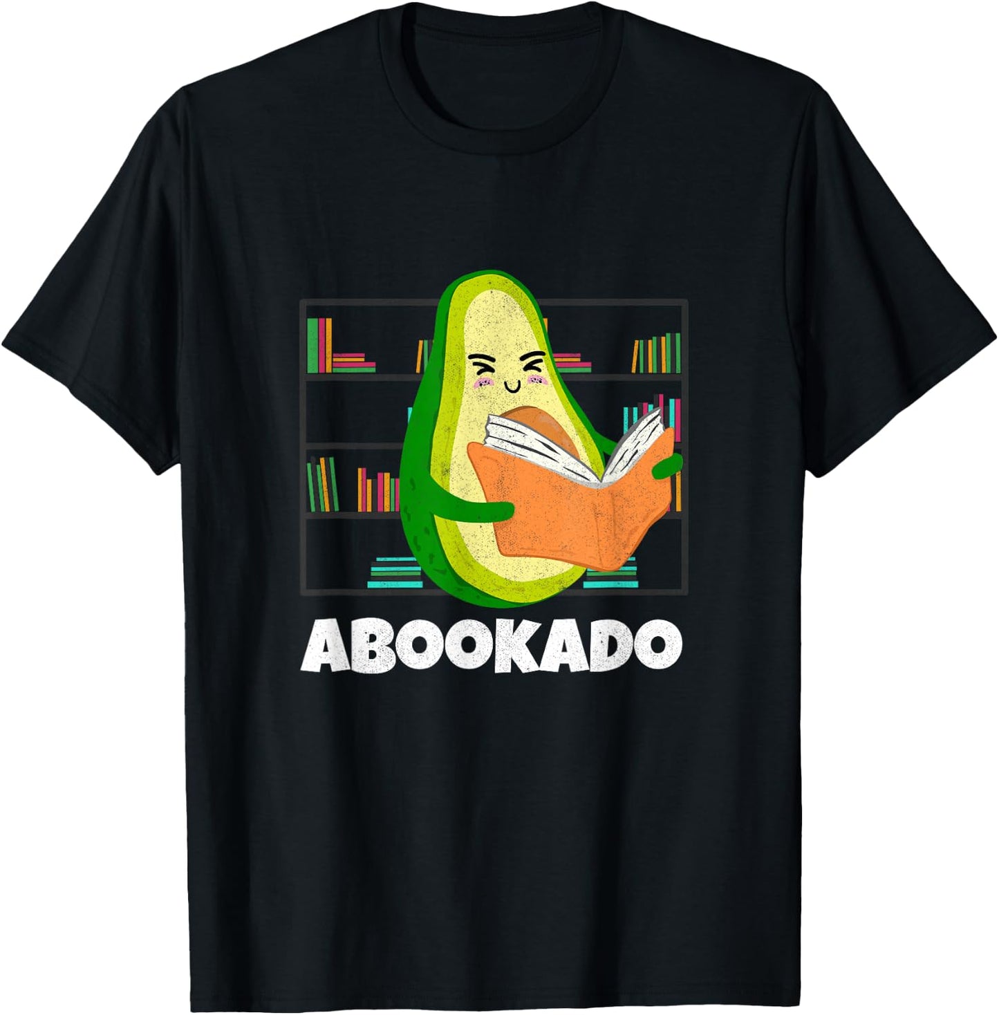 Reading Avocado Book School Librarian Mothers Day Abookado T-Shirt - T-Shirt | Black