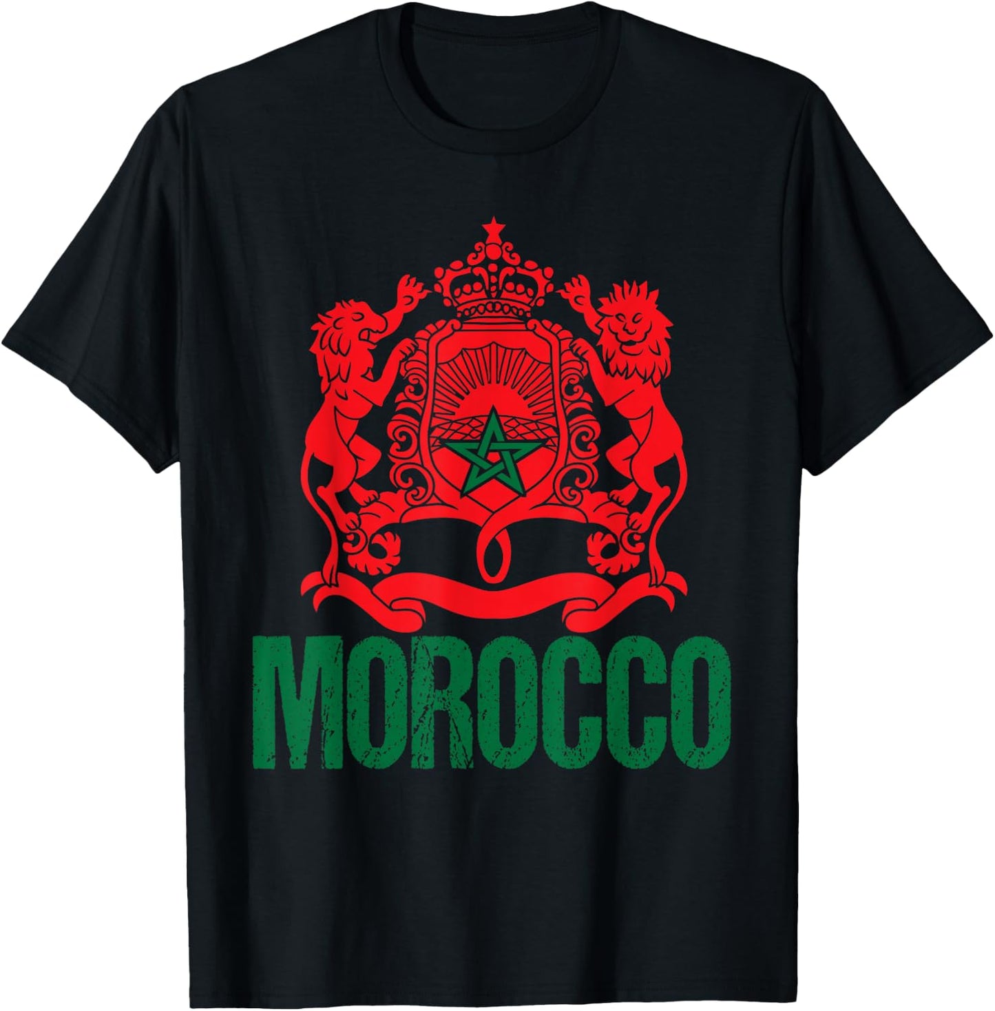 Morocco Football Soccer World 2026 Flag Design Outfit T-Shirt - T-Shirt | Black