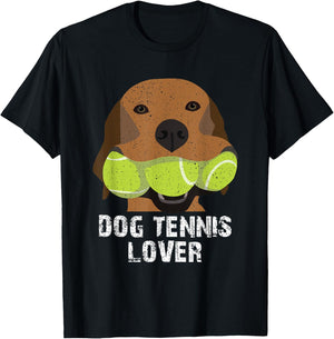 Dog tennis lover tennis balls Women Girls Kids T-Shirt - T-Shirt | Black