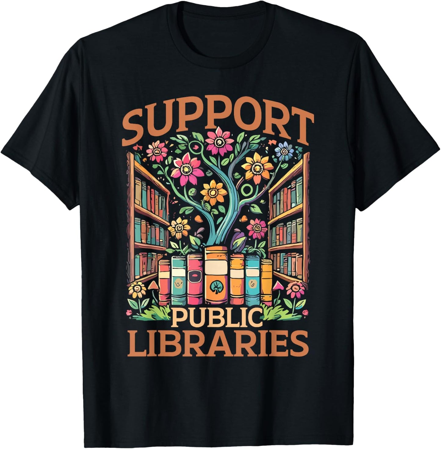Reading Book Lovers Library Support Public Libraries T-Shirt - T-Shirt | Black
