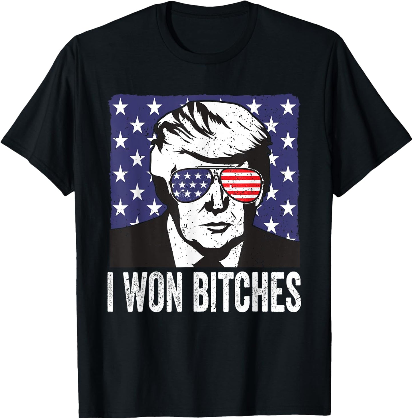 Funny Trump Won Bitches Political Humor T-Shirt - T-Shirt | Black