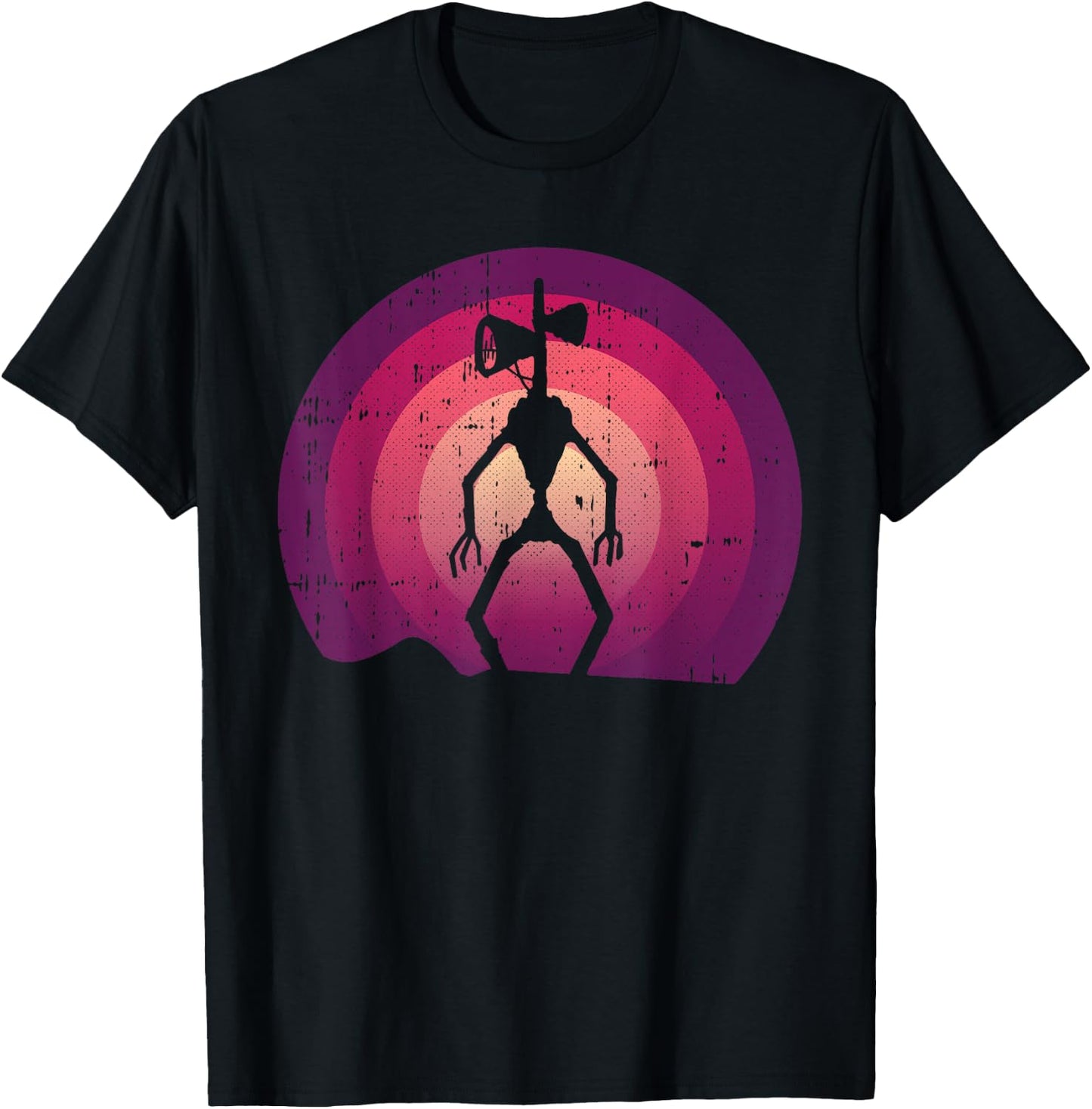 Siren Head Lazy Halloween Costume Retro Cryptid Creepy T-Shirt - T-Shirt | Black