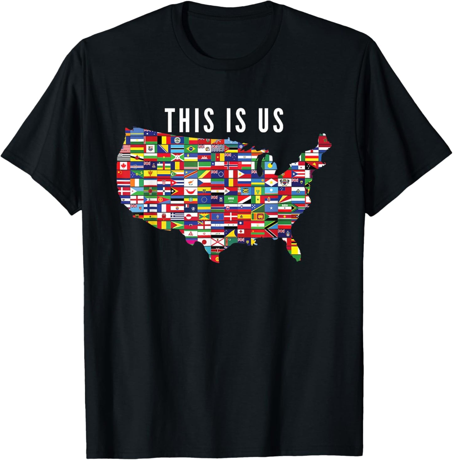 This Is US. Immigration International Flags T-Shirt - T-Shirt | Black