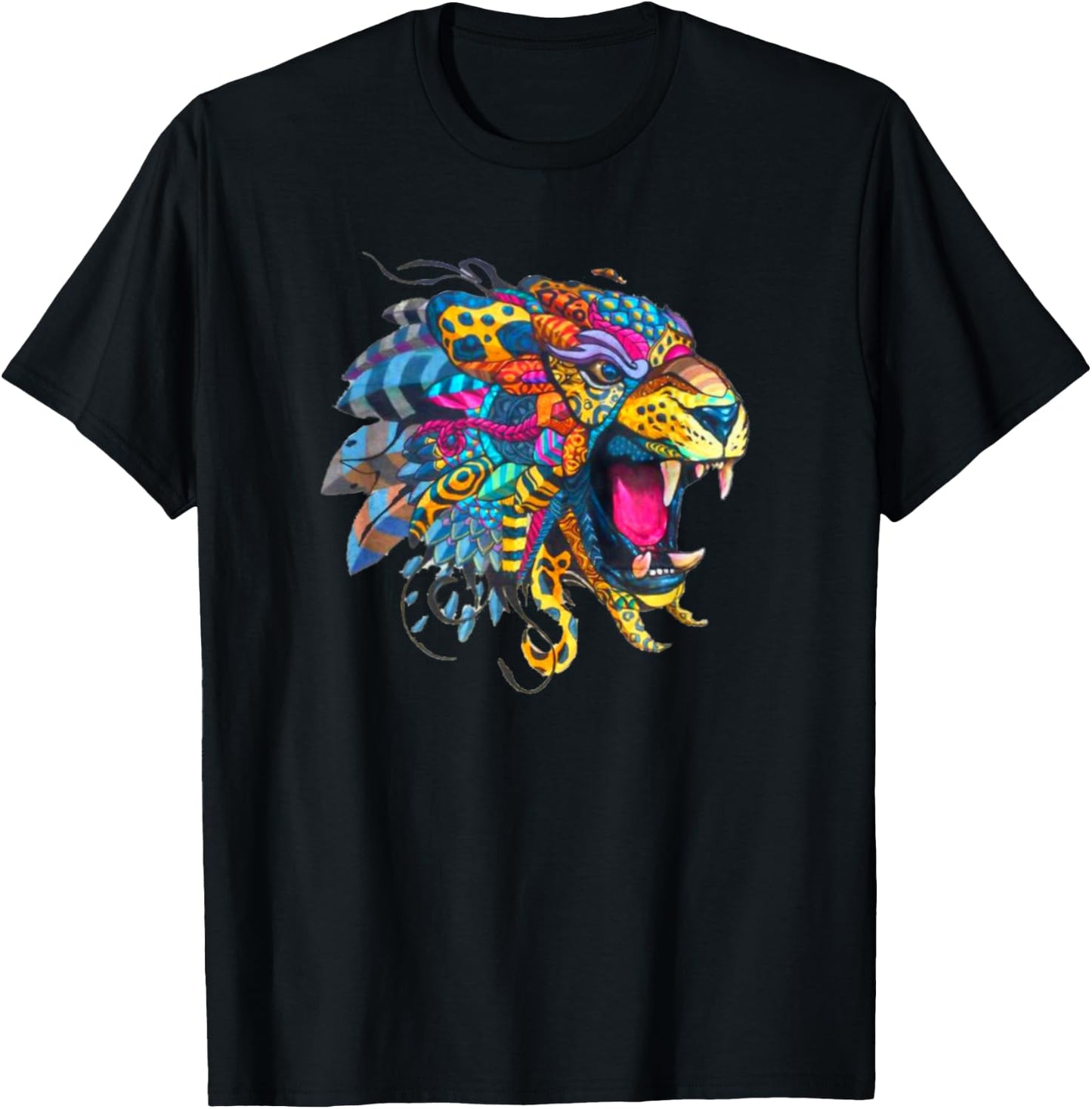 Mexican Tiger Alebrije T-Shirt - T-Shirt | Black