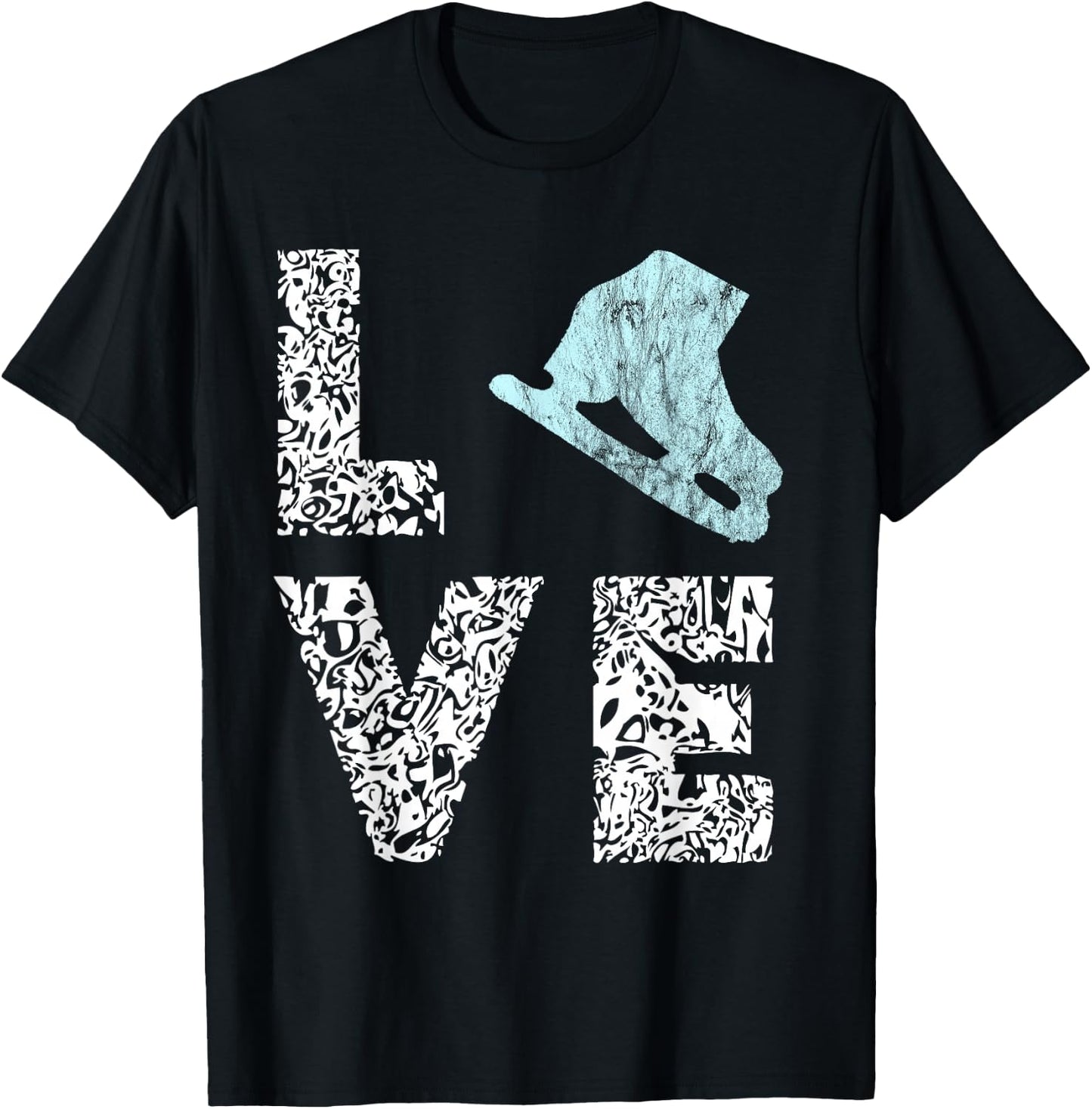 Ice Skates Figure Skating Ice Skates Rink Skate T-Shirt - T-Shirt | Black