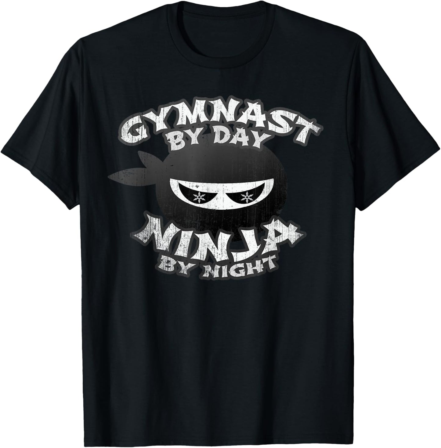 Cute GYMNAST Day NINJA by NIGHT Gymnastics Team Girl Flippin T-Shirt - T-Shirt | Black