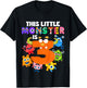 This Little Monster is 3 Three Years 3rd Birthday Party T-Shirt - T-Shirt | Black