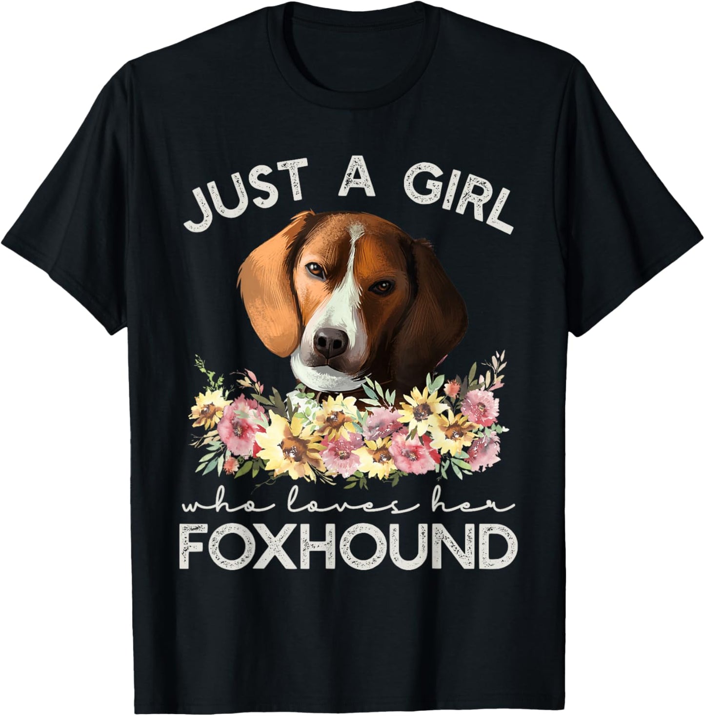 American Foxhound Shirt Just A Girl Who Loves Her Foxhound T-Shirt - T-Shirt | Black