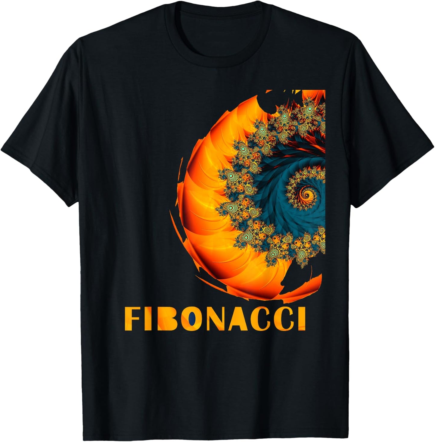 Mega Geometric Sacred Geometry Shirts Fibonacci Flower Circle Black Adult Casual Modern Short Sleeve T-Shirt - T-Shirt | Black