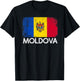 Moldovan Flag | Vintage Made In Moldova Gift T-Shirt - T-Shirt | Black