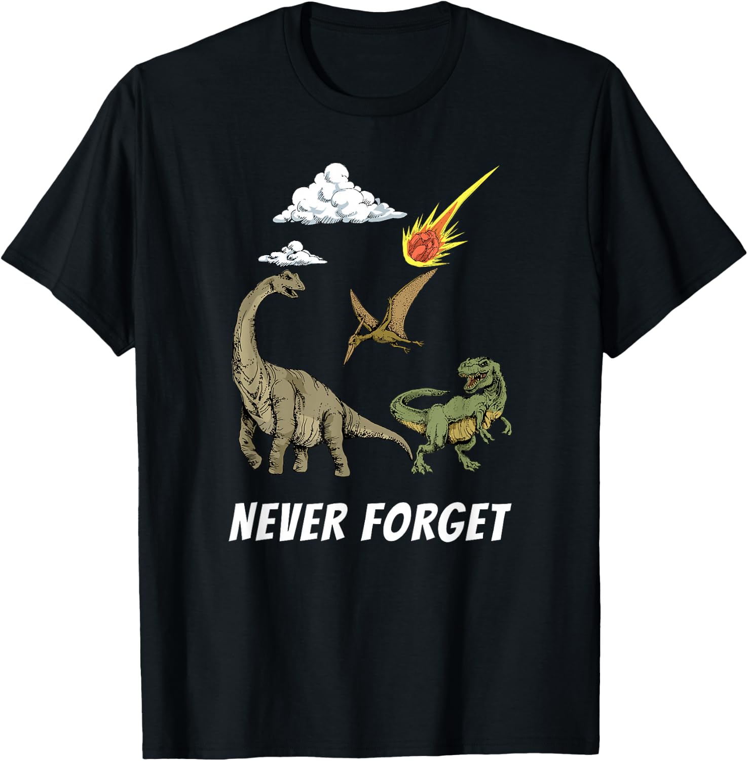 Never Forget Dinosaur T Shirt T-Shirt - T-Shirt | Black