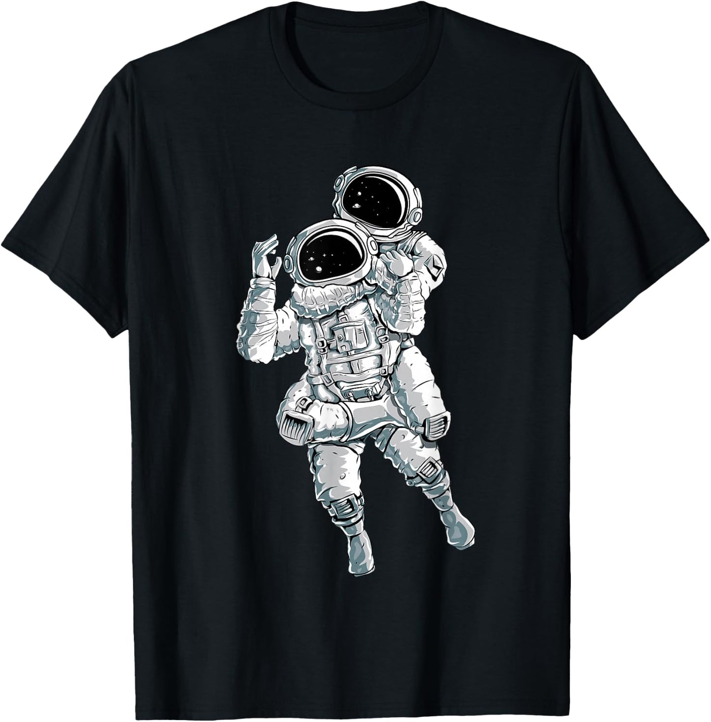 Astronaut JIU JITSU in space drawing- Brazilian jiujitsu T-Shirt - T-Shirt | Black