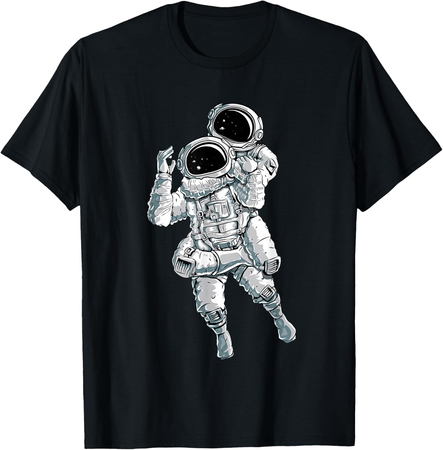 Astronaut JIU JITSU in space drawing- Brazilian jiujitsu T-Shirt - T-Shirt | Black